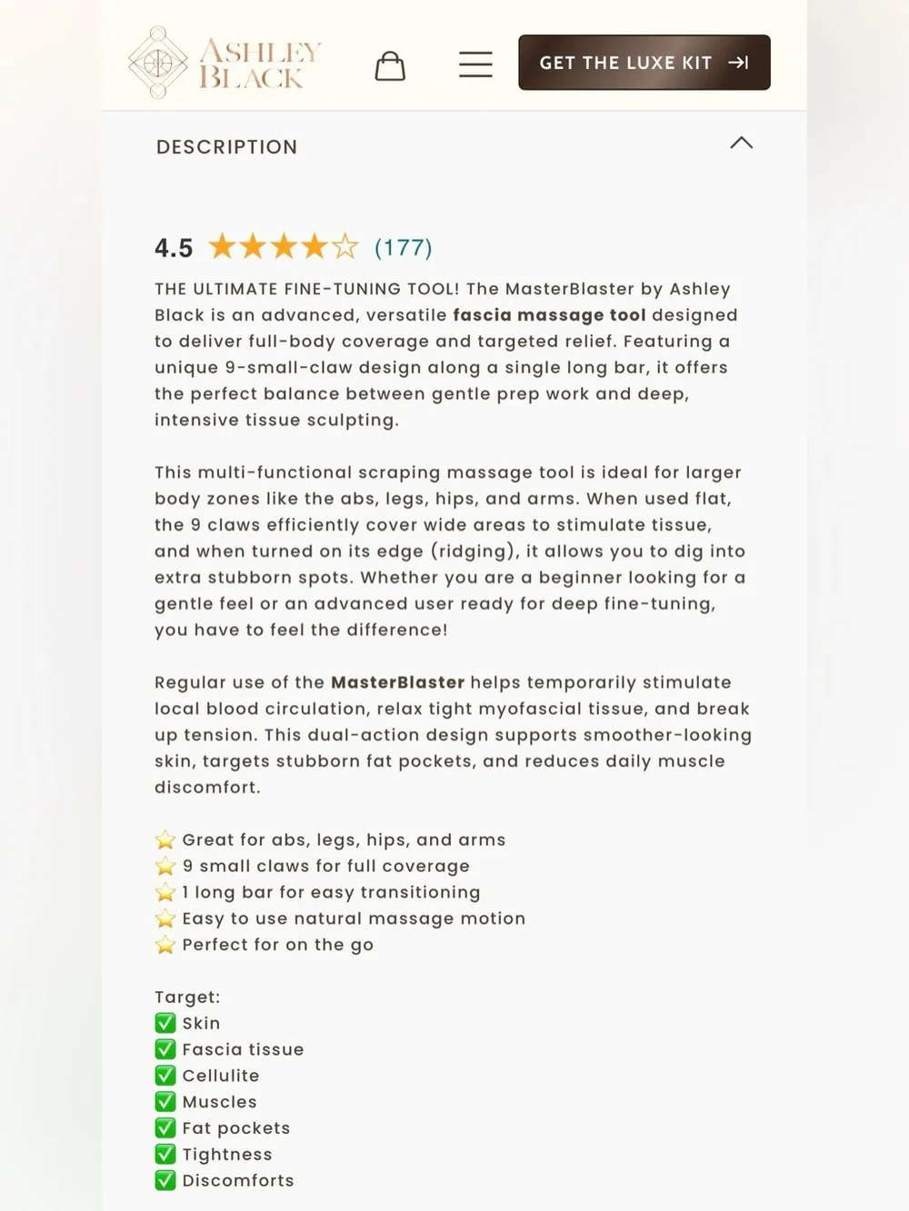 MasterBlaster Full Body Fascia Massage Tool